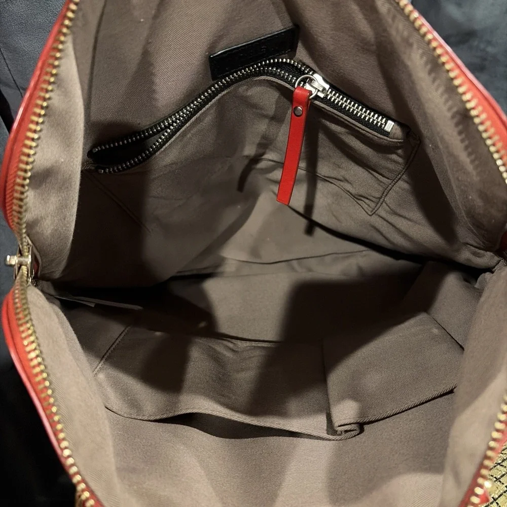 J Crew Vintage Red Leather Laptop Or HandBag Large- Classic, Old Money, Academia